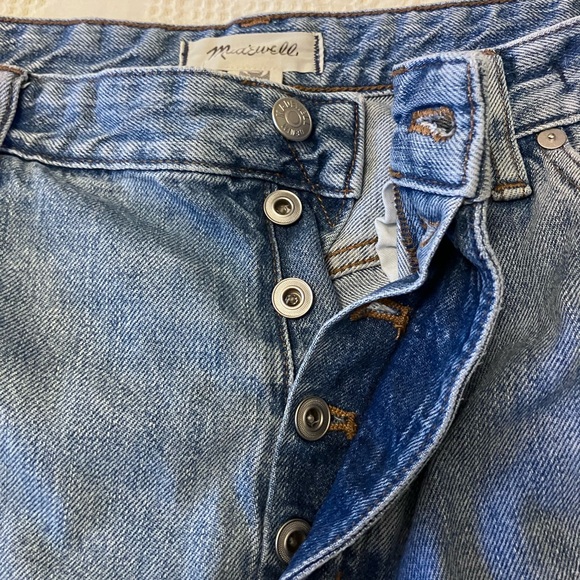 Madewell The Darted Barrel Leg Cropped High Rise Button Fly Jeans Size 32 - Picture 16 of 16